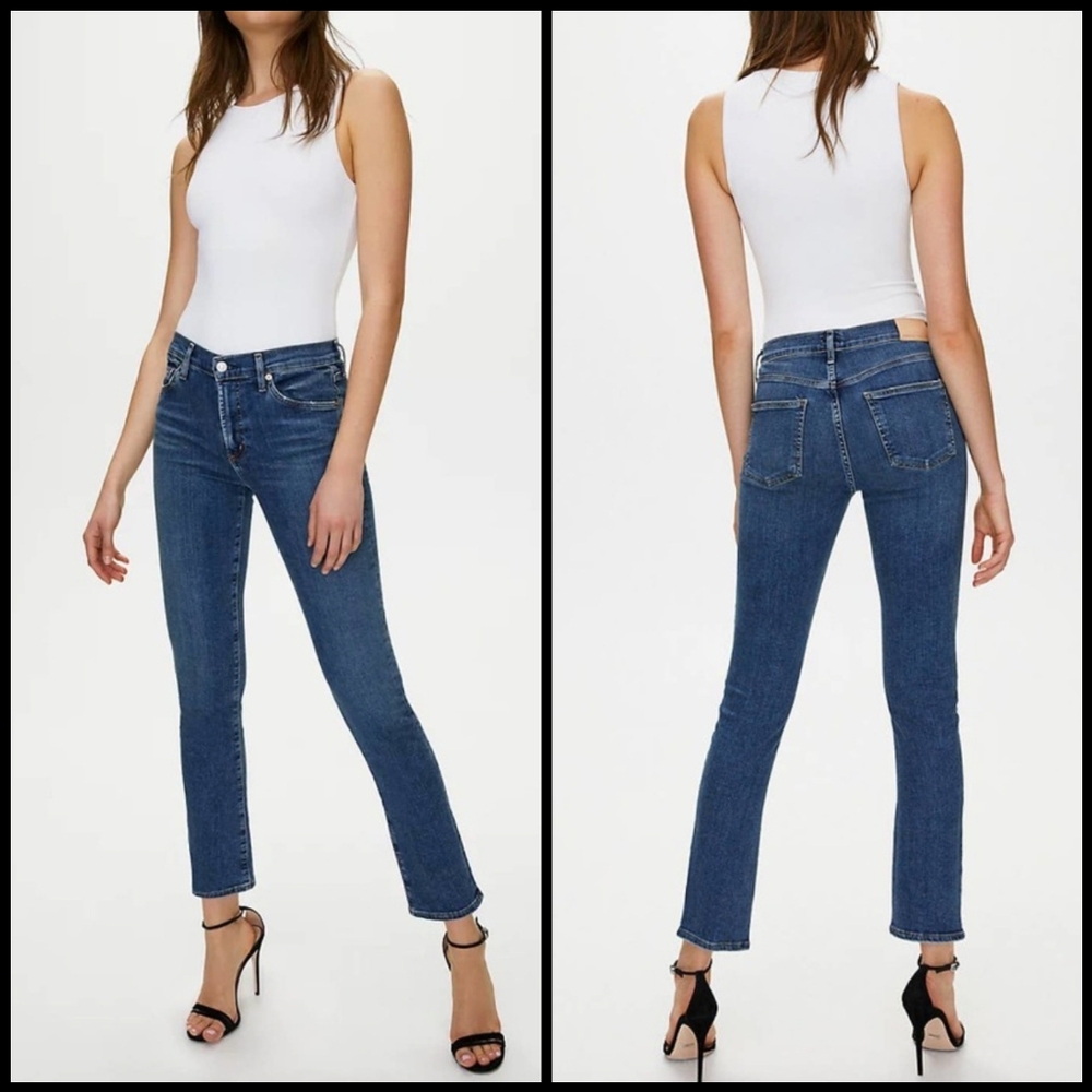 Citizens of Humanity Skyla Mid Rise Slim Straight Jeans in Charisma
